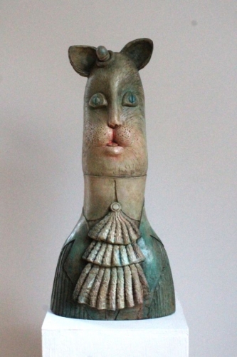 Kot, rzeźba ceramiczna, 51 x 22 x 13 cm